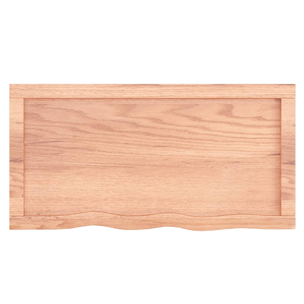 Table Top Light Brown 80x40x(2-6) cm Treated Solid Wood Oak