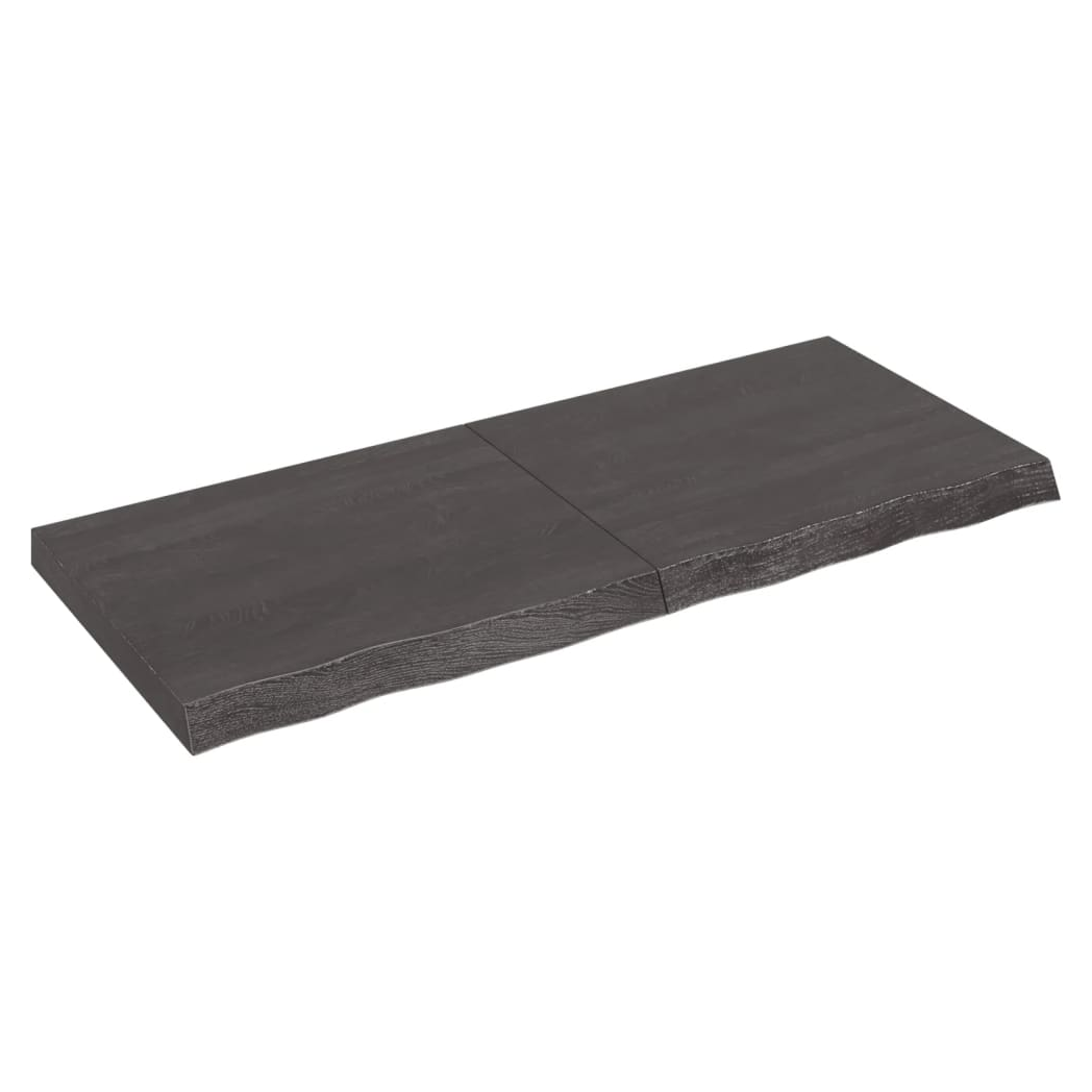 Table Top Dark Brown 120x50x(2-6) cm Treated Solid Wood Oak