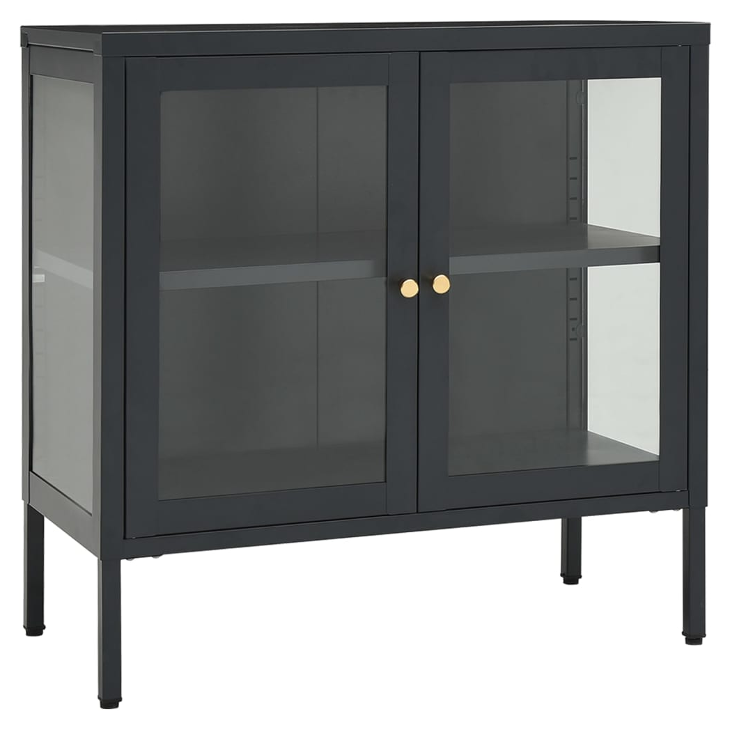 Sideboard Anthracite 70x35x70 cm Steel and Glass