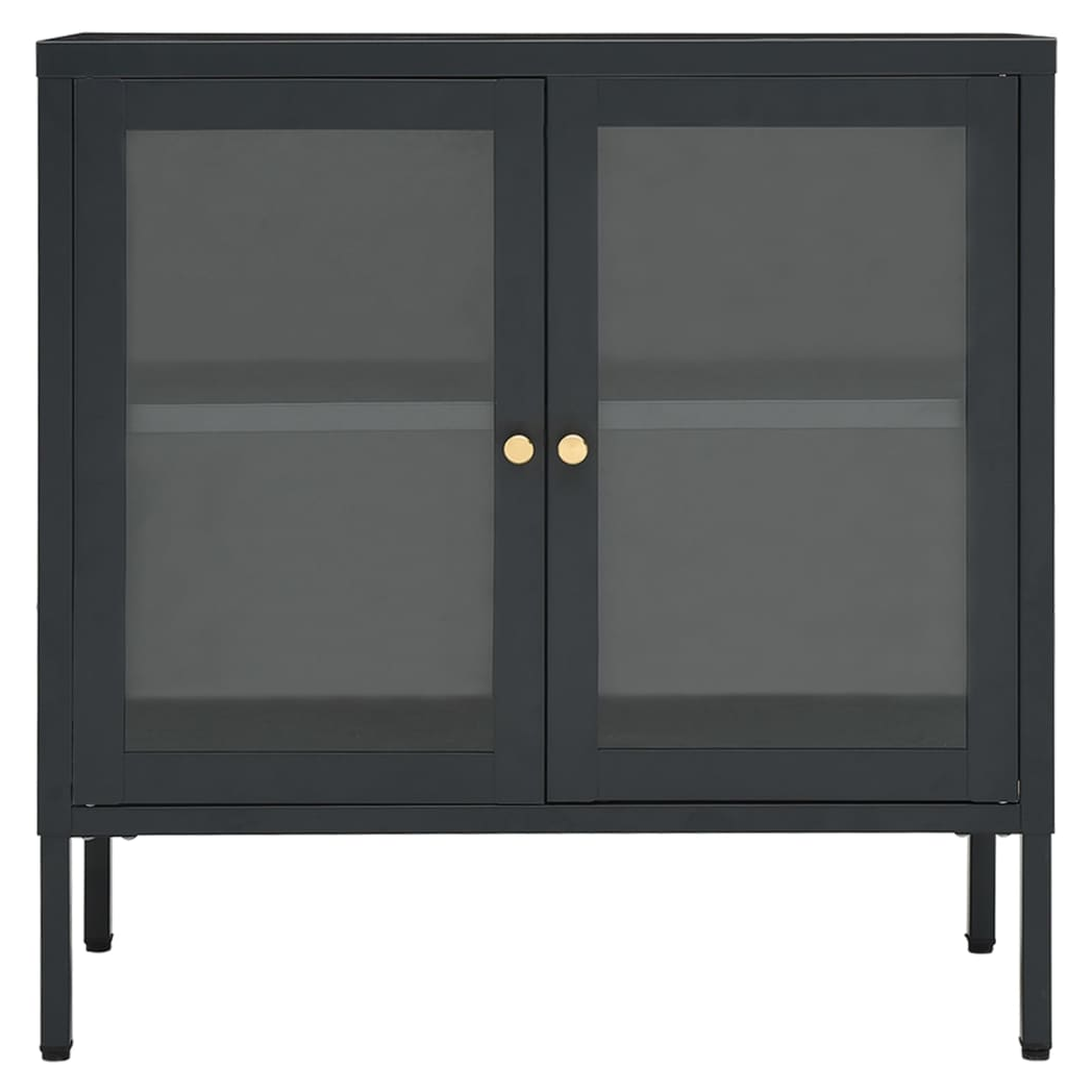 Sideboard Anthracite 70x35x70 cm Steel and Glass