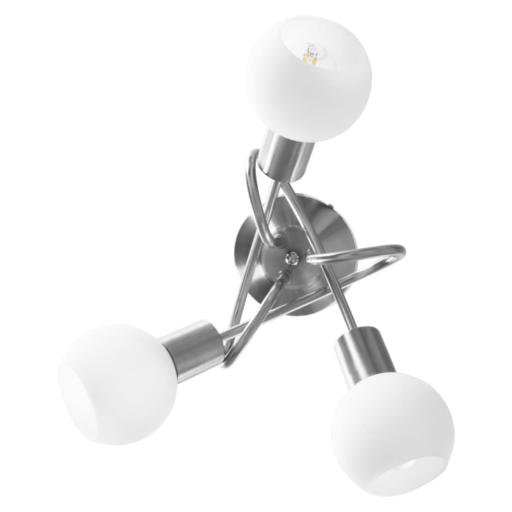 Ceiling Lamp with Ceramic Shades for 3 E14 Bulbs White Bowl