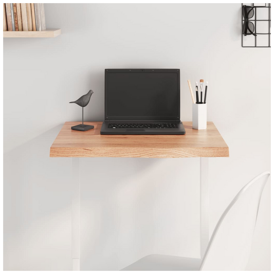 Table Top Light Brown 60x60x(2-4) cm Treated Solid Wood Oak