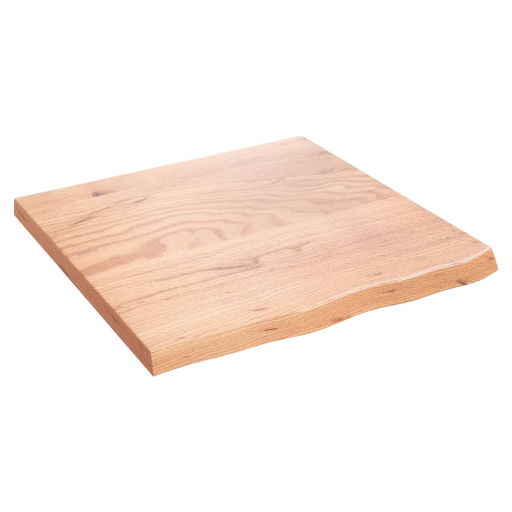 Table Top Light Brown 60x60x(2-4) cm Treated Solid Wood Oak