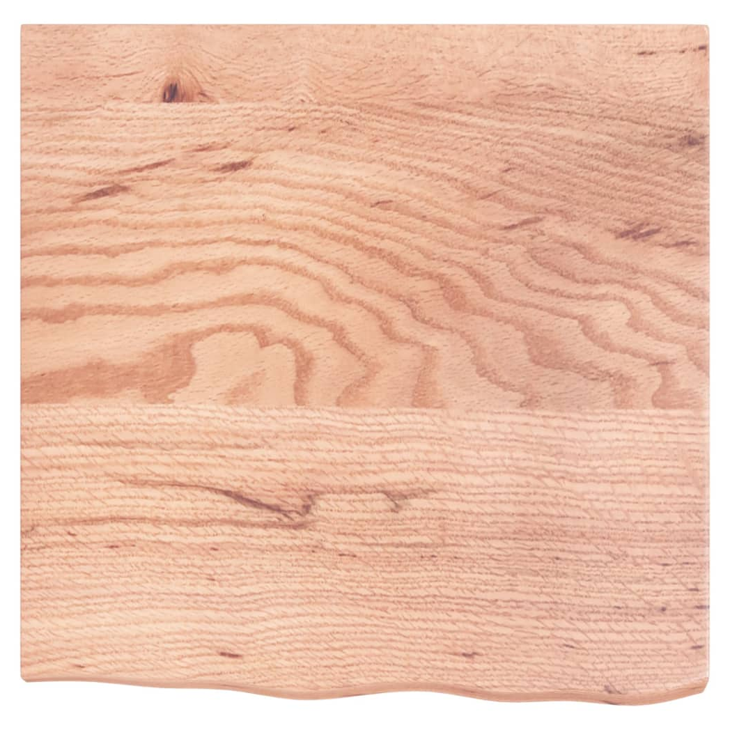 Table Top Light Brown 60x60x(2-4) cm Treated Solid Wood Oak