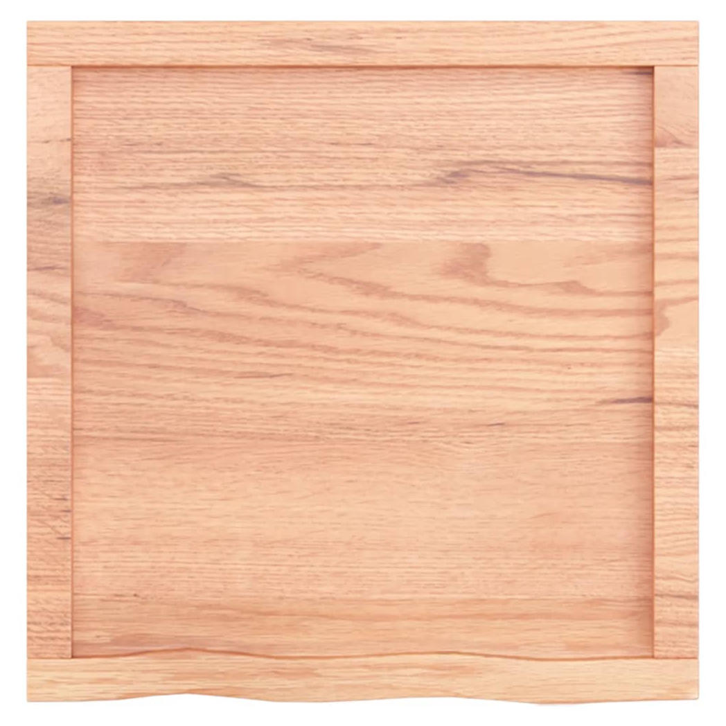 Table Top Light Brown 60x60x(2-4) cm Treated Solid Wood Oak