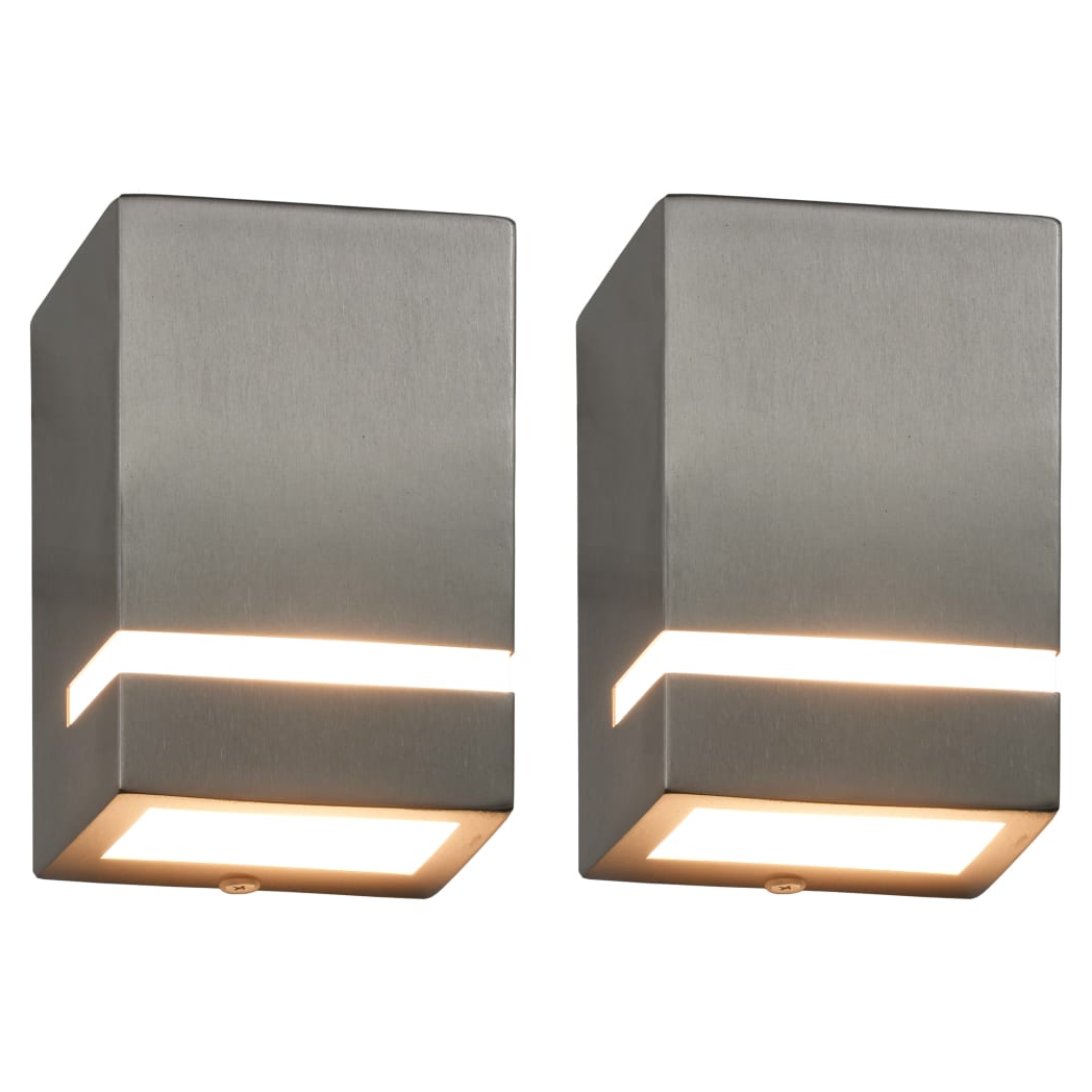 Outdoor Wall Lights 2 pcs 35 W Silver Rectangular
