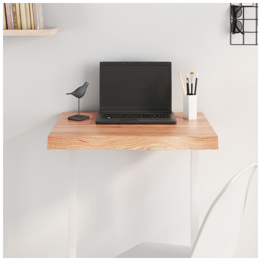 Table Top Light Brown 60x60x(2-6) cm Treated Solid Wood Oak