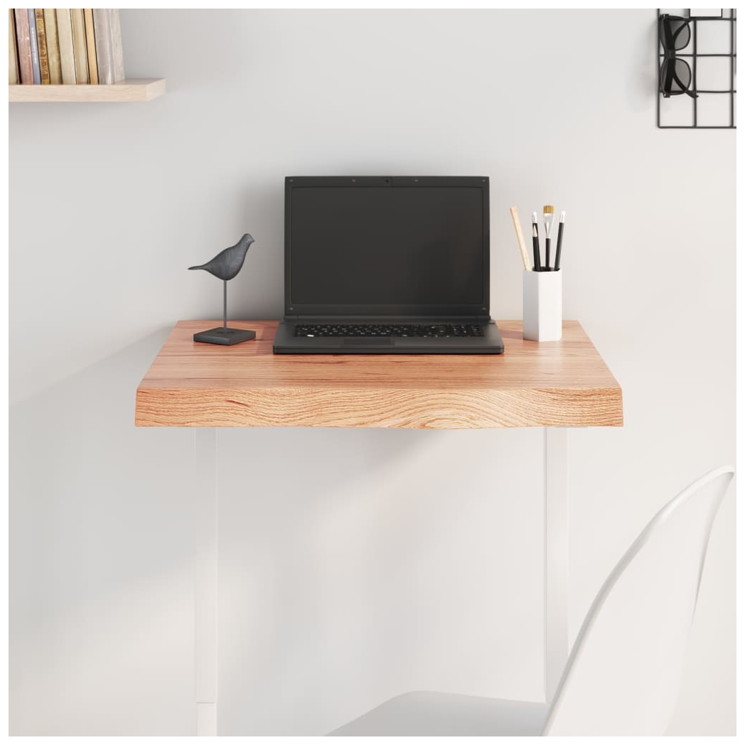 Table Top Light Brown 60x60x(2-6) cm Treated Solid Wood Oak