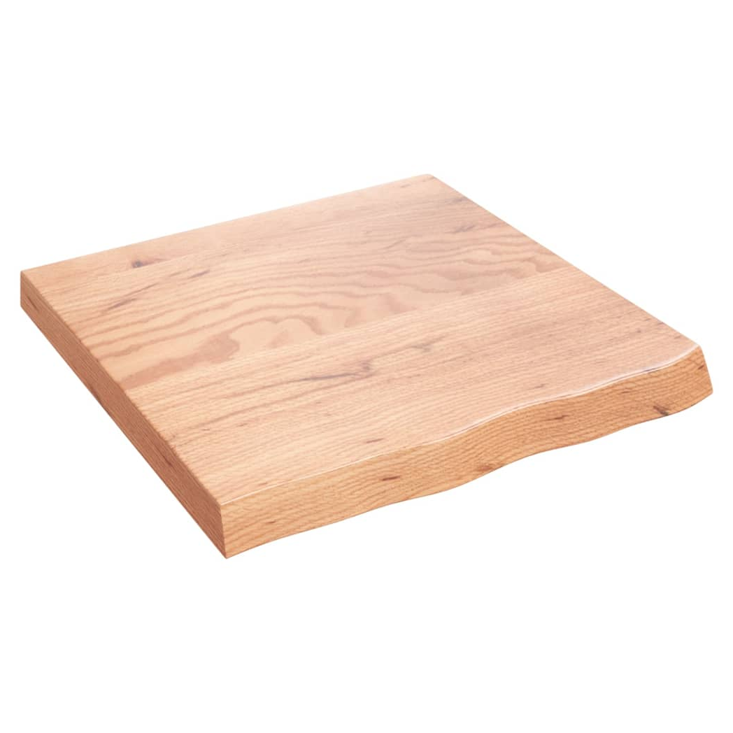 Table Top Light Brown 60x60x(2-6) cm Treated Solid Wood Oak