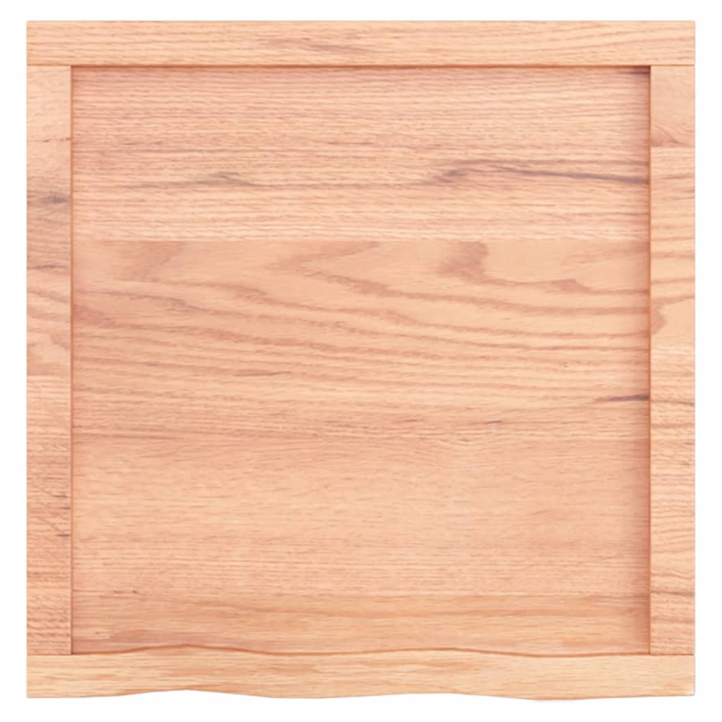 Table Top Light Brown 60x60x(2-6) cm Treated Solid Wood Oak