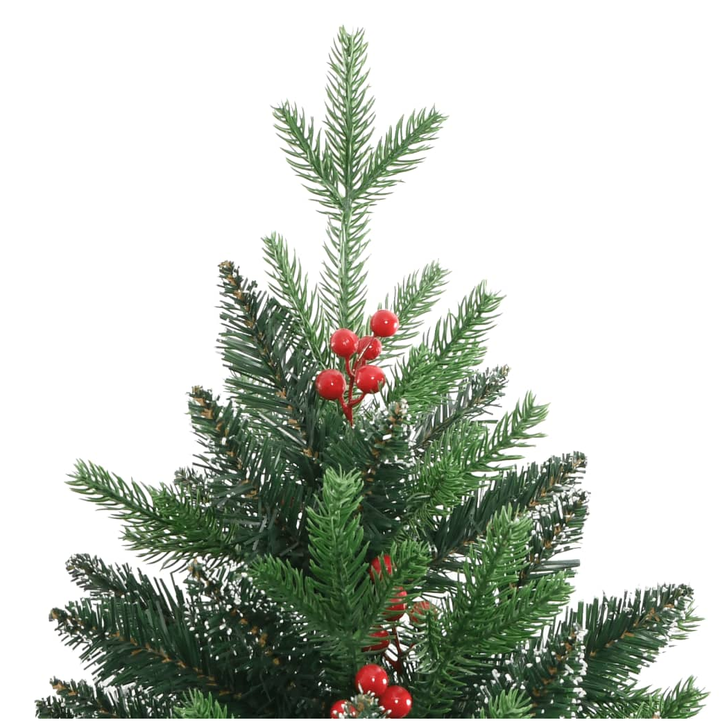 Artificial Hinged Christmas Tree with Red Berries 240 cm