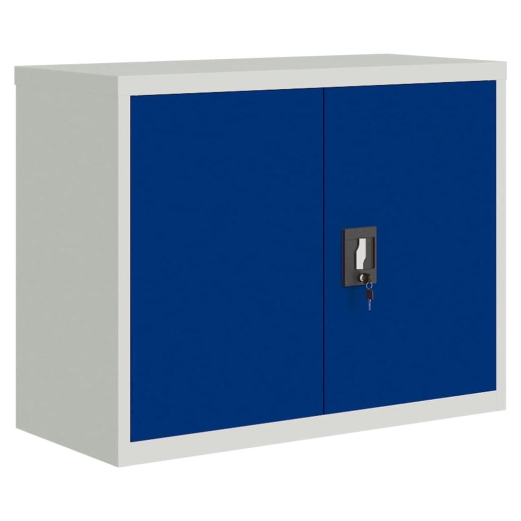 File Cabinet Light Grey and Blue 90x40x70 cm Steel
