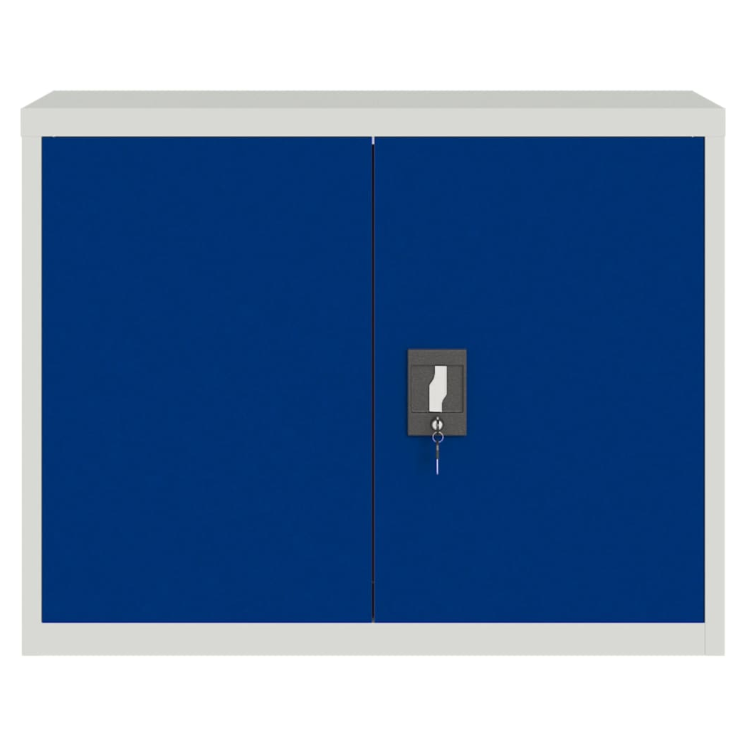 File Cabinet Light Grey and Blue 90x40x70 cm Steel