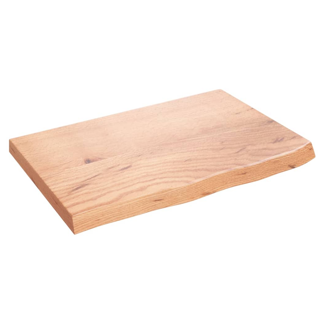 Table Top Light Brown 60x40x(2-4) cm Treated Solid Wood Oak