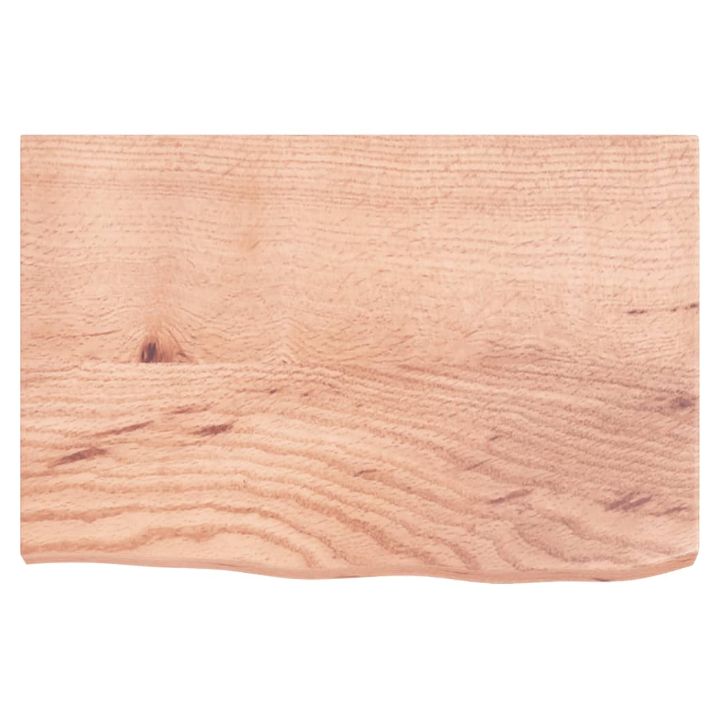 Table Top Light Brown 60x40x(2-4) cm Treated Solid Wood Oak