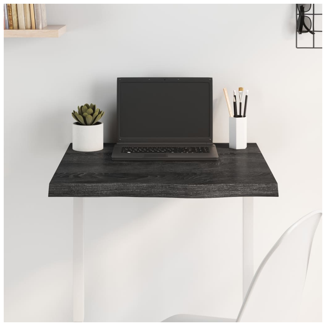 Table Top Dark Brown 60x60x(2-4) cm Treated Solid Wood Oak