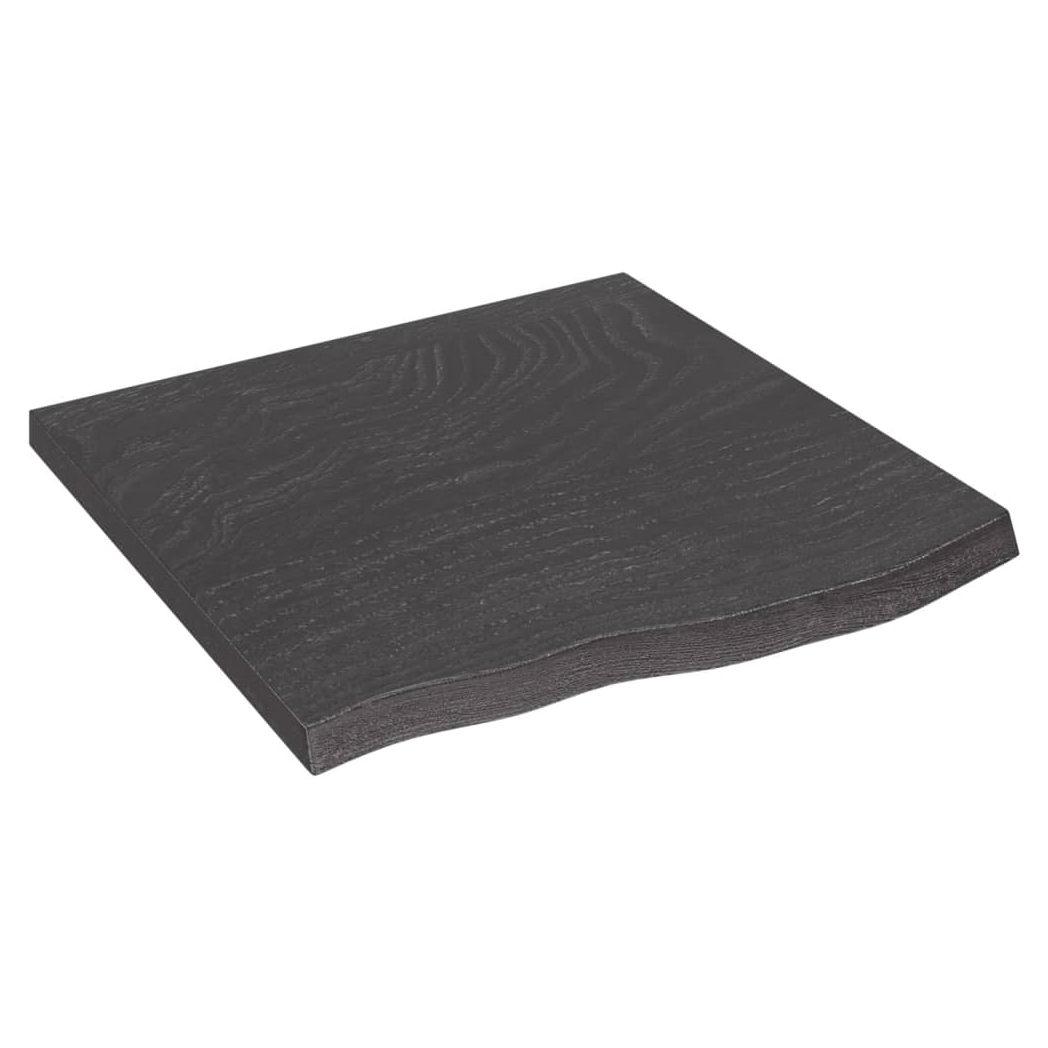 Table Top Dark Brown 60x60x(2-4) cm Treated Solid Wood Oak