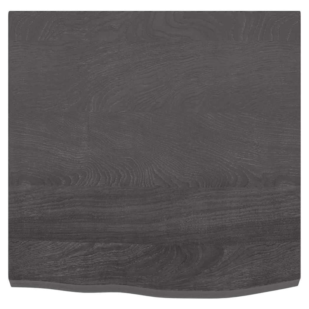 Table Top Dark Brown 60x60x(2-4) cm Treated Solid Wood Oak
