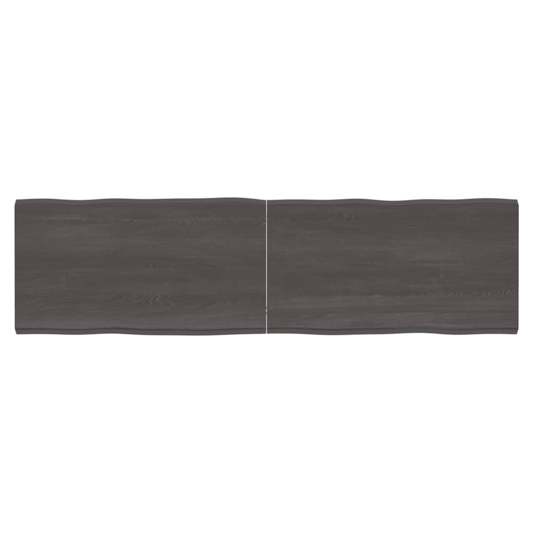 Table Top Dark Brown 180x50x(2-4) cm Treated Solid Wood Live Edge