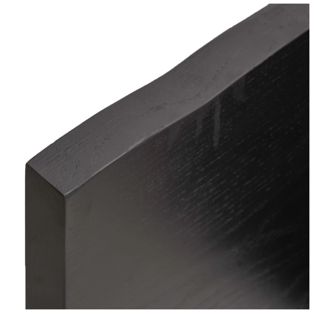 Table Top Dark Brown 180x50x(2-4) cm Treated Solid Wood Live Edge