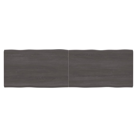 Table Top Dark Brown 200x60x(2-6) cm Treated Solid Wood Live Edge