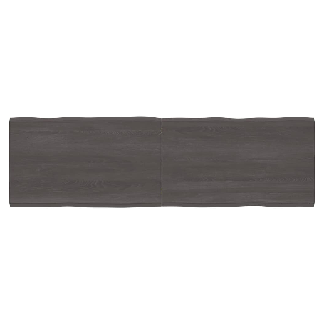 Table Top Dark Brown 200x60x(2-6) cm Treated Solid Wood Live Edge