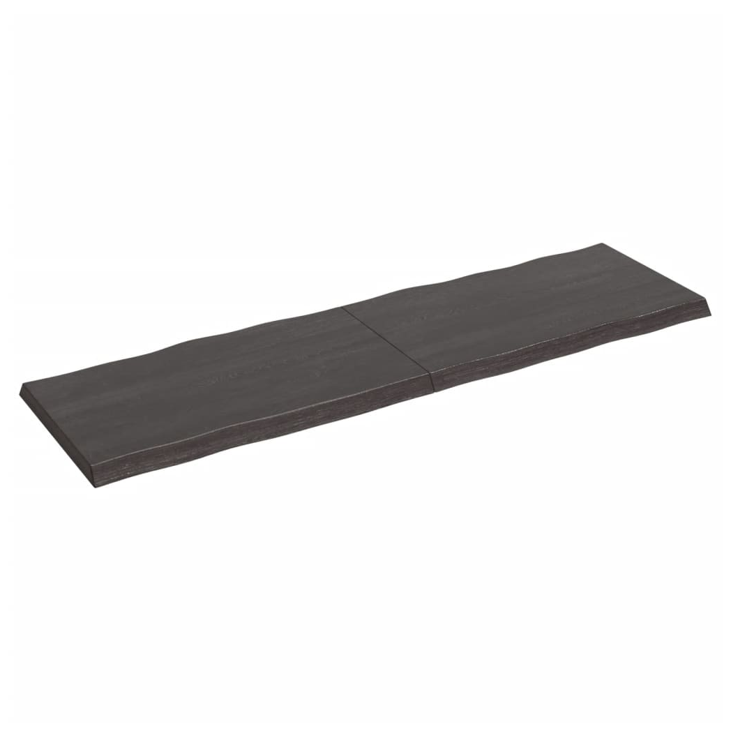Table Top Dark Brown 200x60x(2-6) cm Treated Solid Wood Live Edge