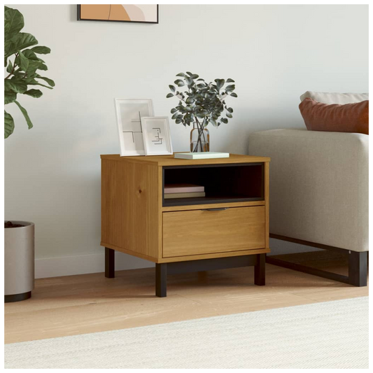 Side Table FLAM 50x50x50 cm Solid Wood Pine