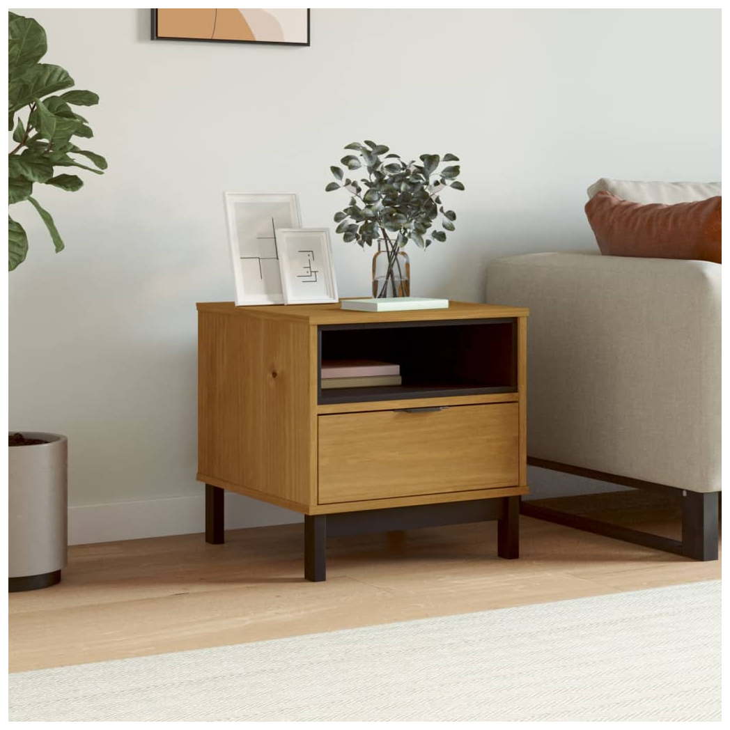 Side Table FLAM 50x50x50 cm Solid Wood Pine