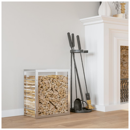 Firewood Rack 50x28x56 cm Stainless Steel