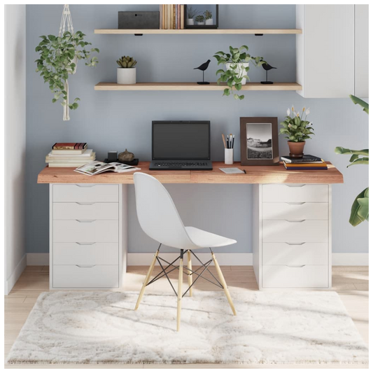 Table Top Light Brown 180x60x(2-6) cm Treated Solid Wood Oak