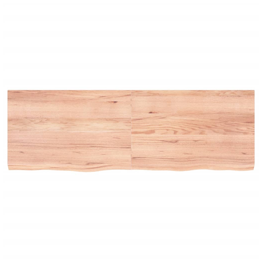 Table Top Light Brown 180x60x(2-6) cm Treated Solid Wood Oak