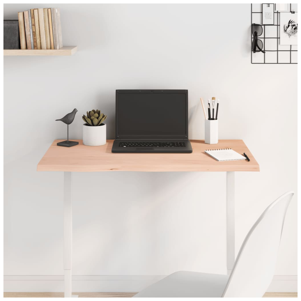 Table Top 80x50x2 cm Untreated Solid Wood Oak