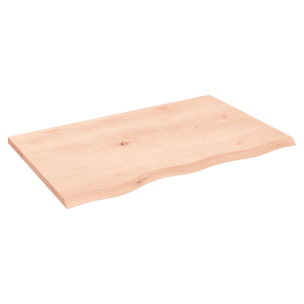Table Top 80x50x2 cm Untreated Solid Wood Oak