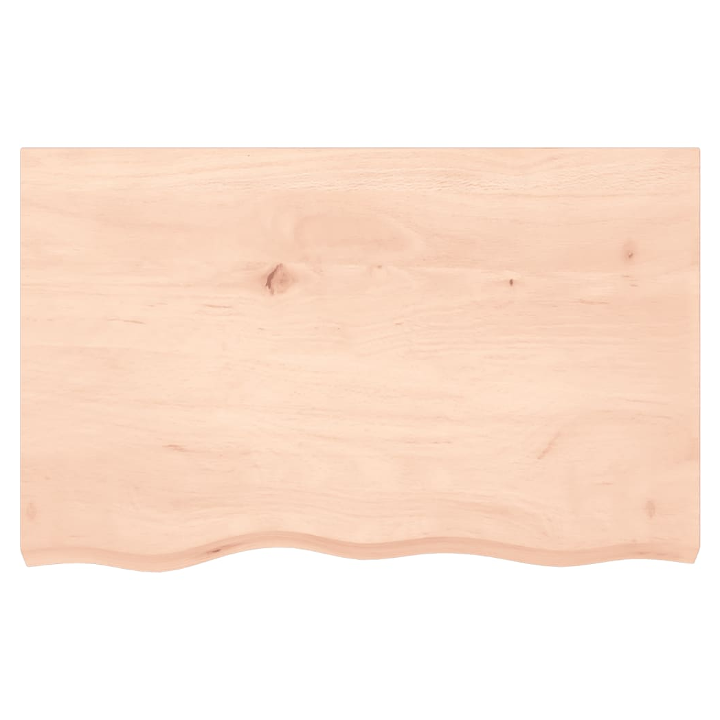 Table Top 80x50x2 cm Untreated Solid Wood Oak