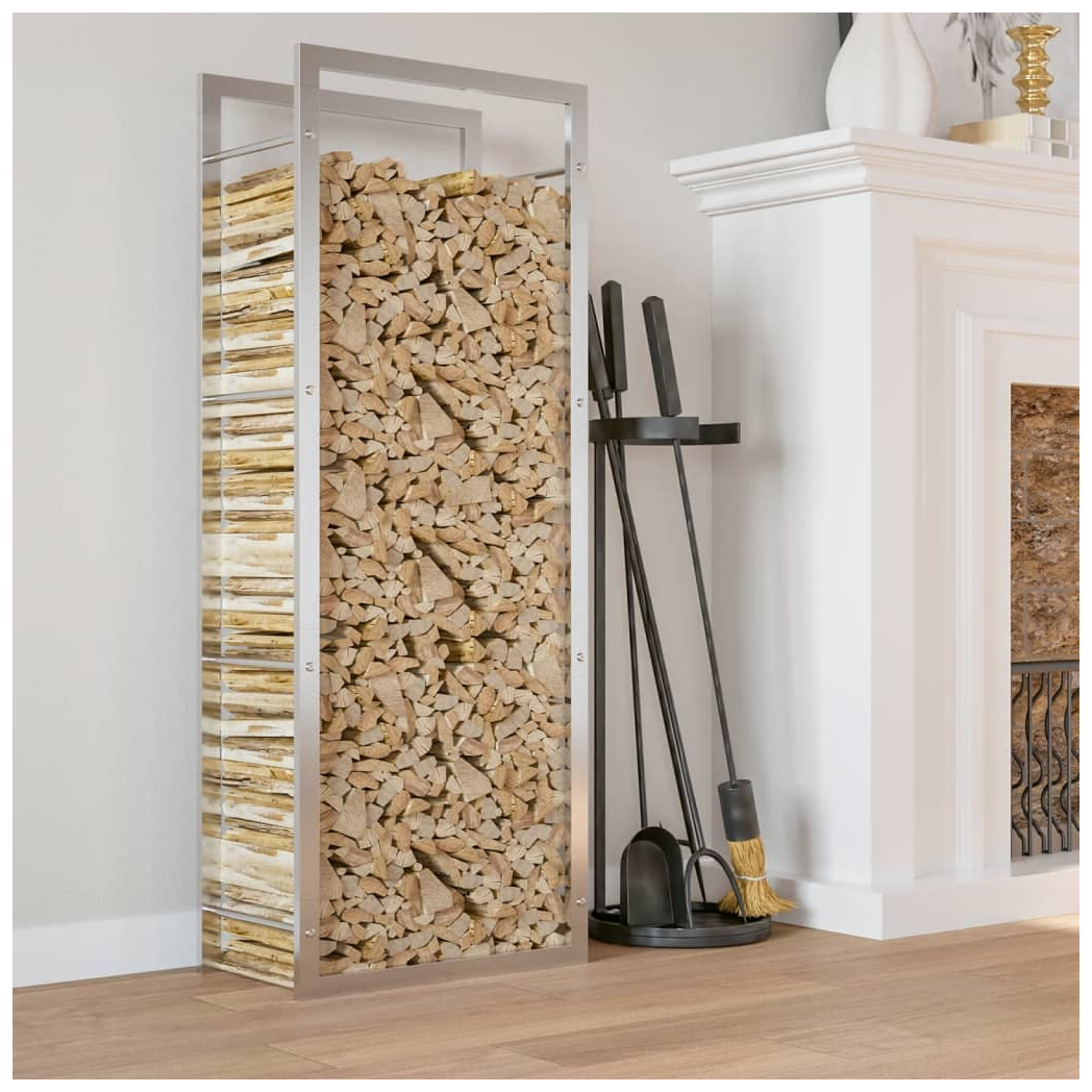 Firewood Rack 50x28x132 cm Stainless Steel