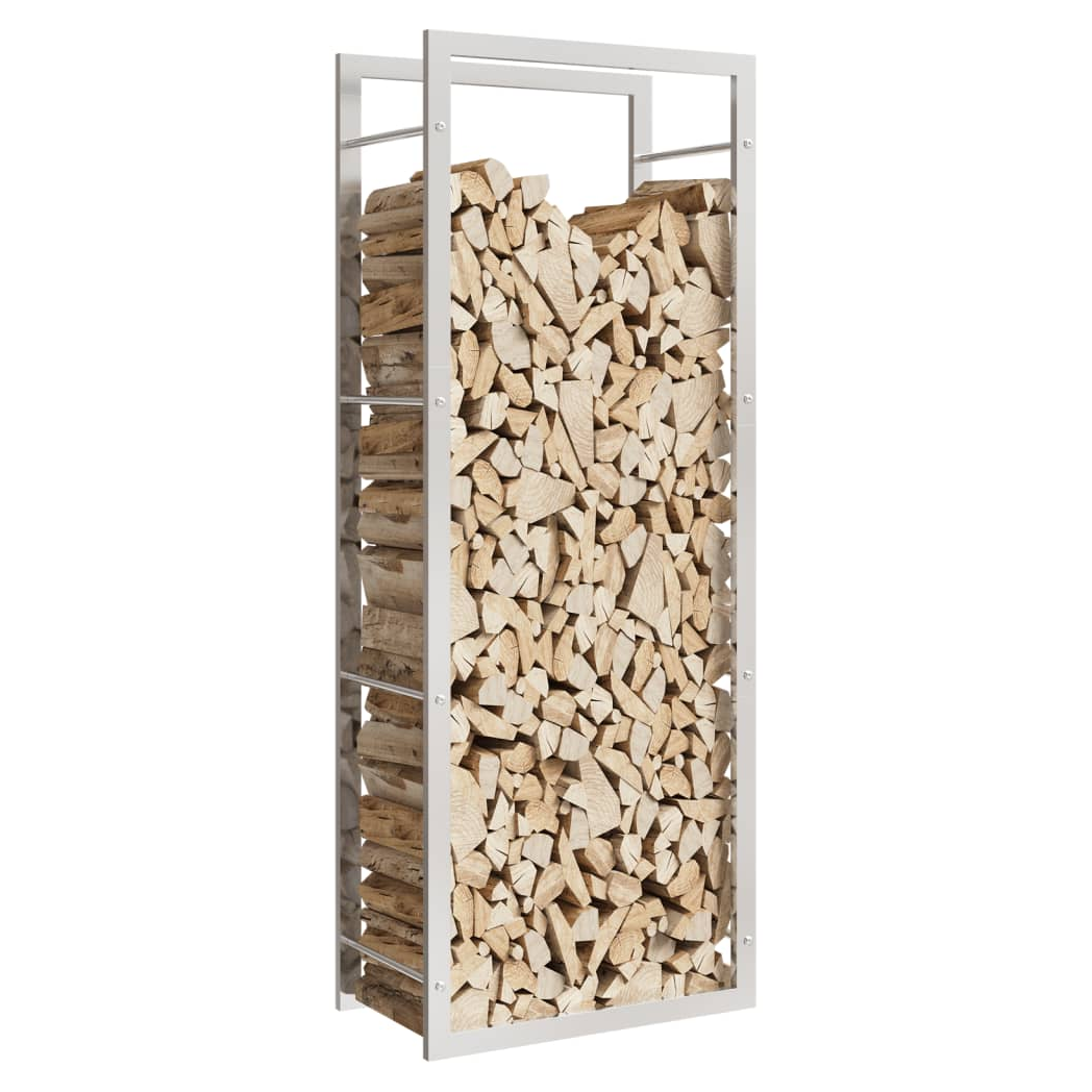 Firewood Rack 50x28x132 cm Stainless Steel