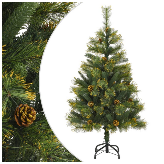 Artificial Hinged Christmas Tree with Cones 120 cm