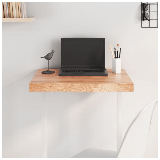 Table Top Light Brown 60x50x(2-6) cm Treated Solid Wood Oak