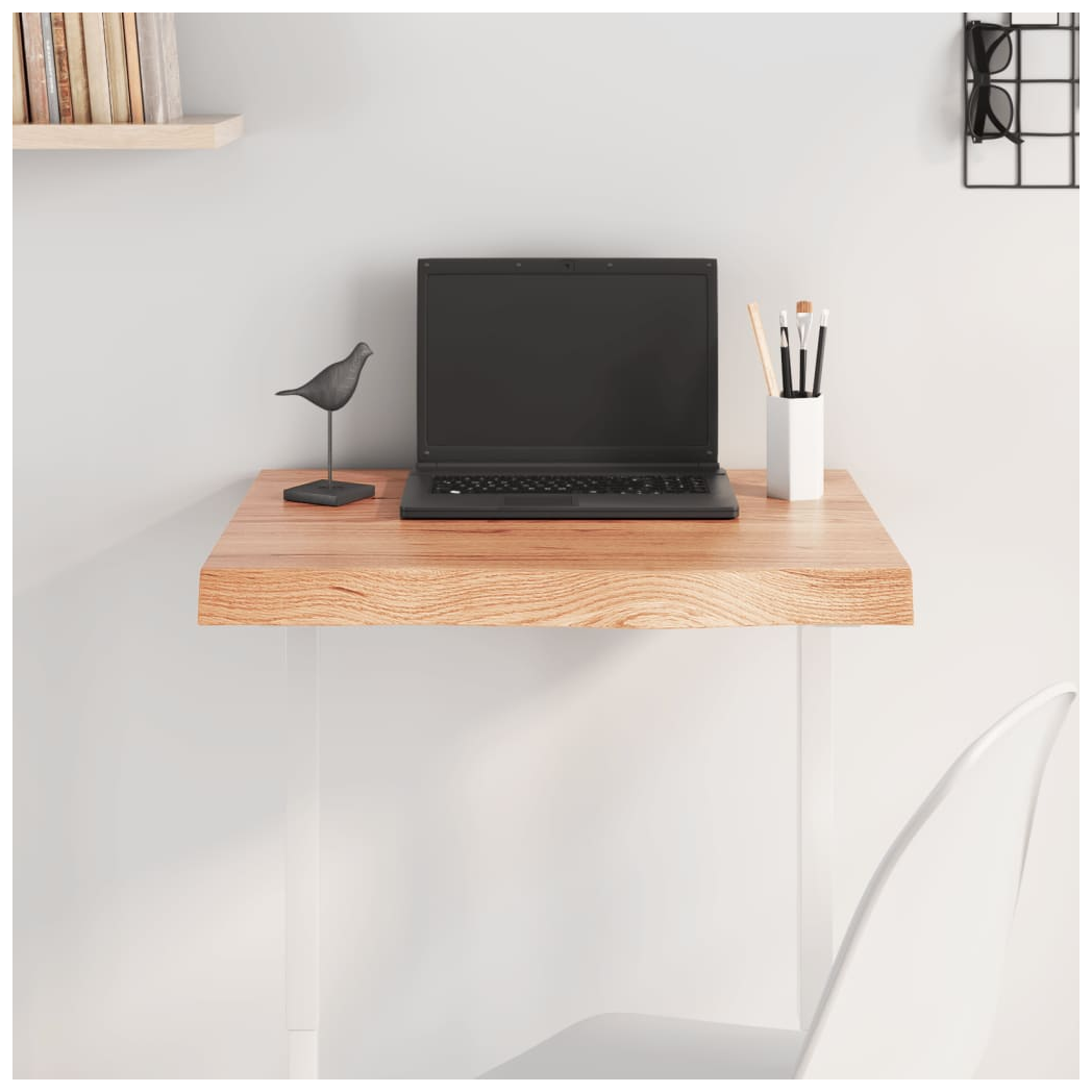 Table Top Light Brown 60x50x(2-6) cm Treated Solid Wood Oak