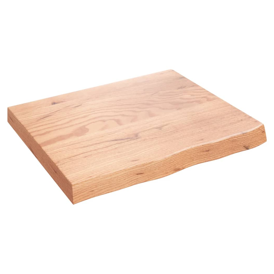 Table Top Light Brown 60x50x(2-6) cm Treated Solid Wood Oak
