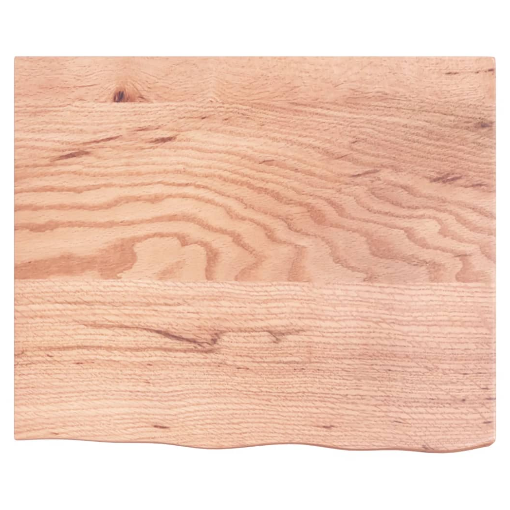 Table Top Light Brown 60x50x(2-6) cm Treated Solid Wood Oak