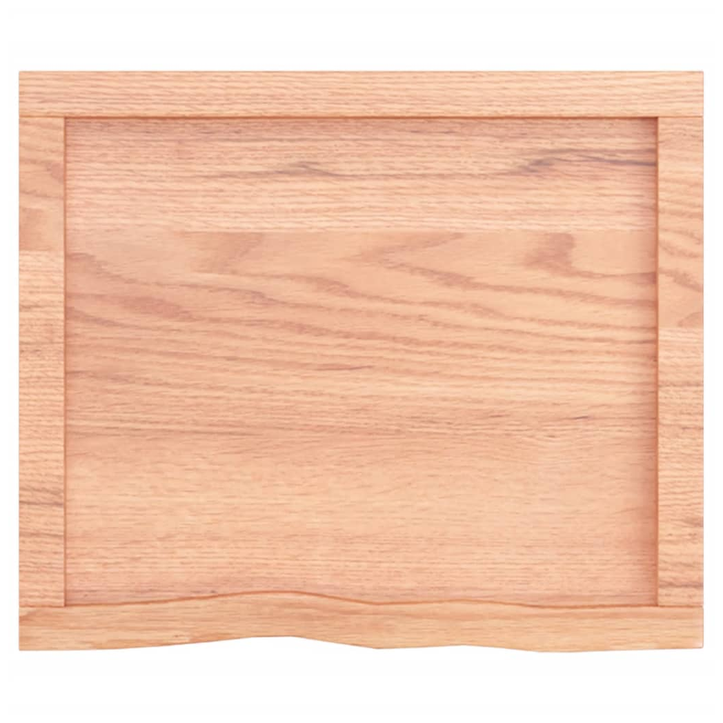 Table Top Light Brown 60x50x(2-6) cm Treated Solid Wood Oak