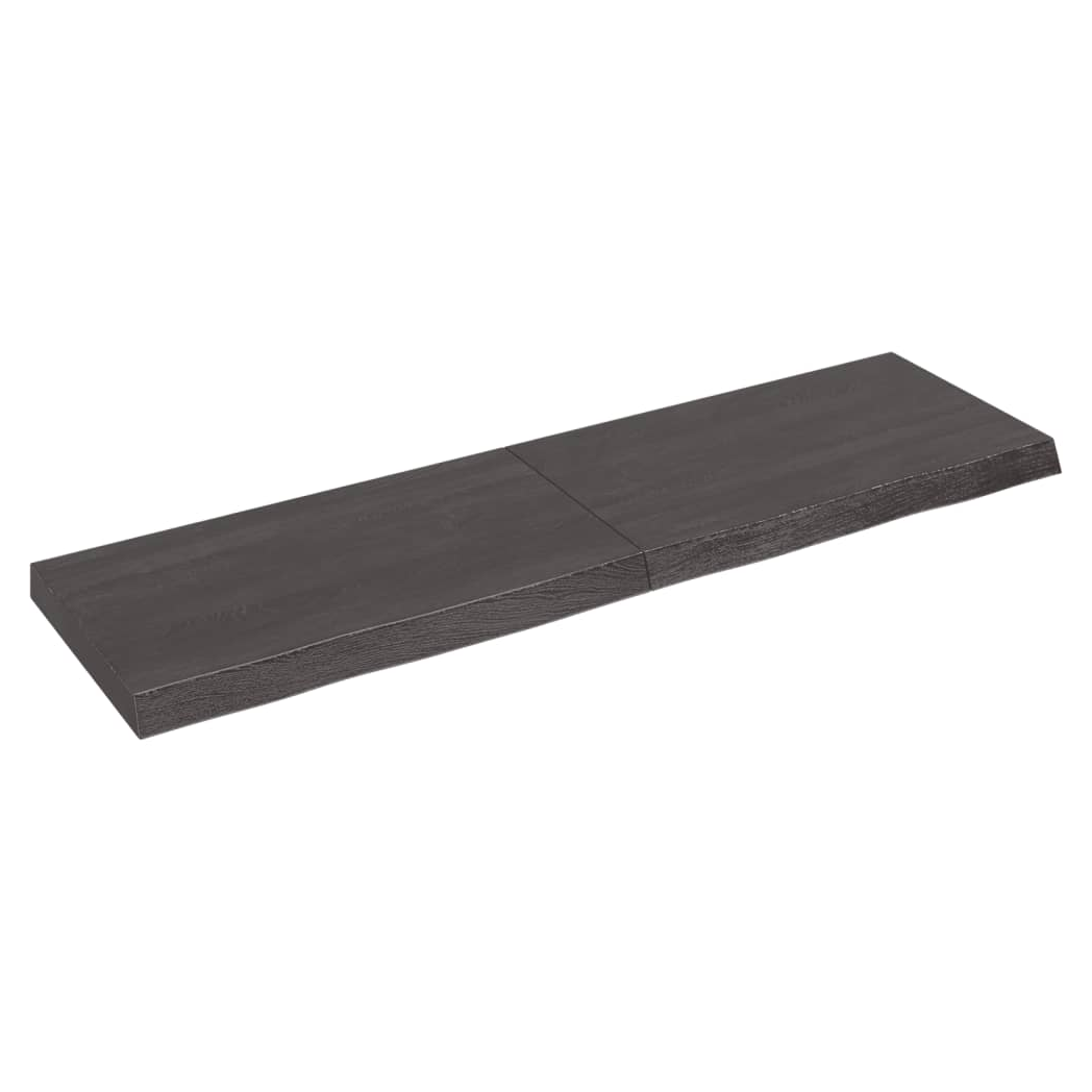 Table Top Dark Brown 140x40x(2-6) cm Treated Solid Wood Oak