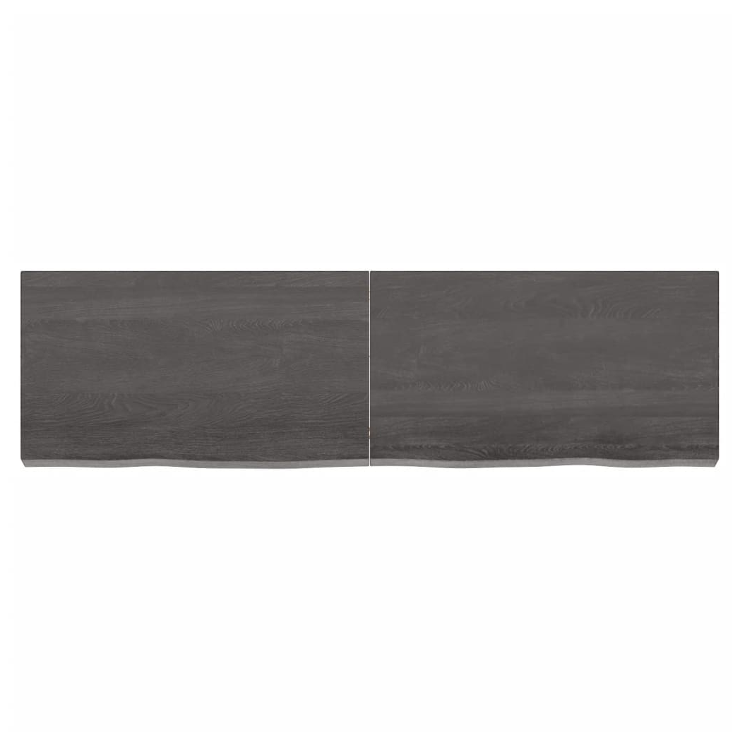 Table Top Dark Brown 140x40x(2-6) cm Treated Solid Wood Oak