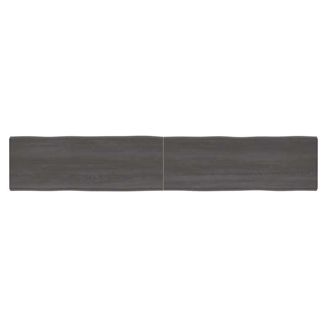 Table Top Dark Brown 220x40x(2-4) cm Treated Solid Wood Live Edge