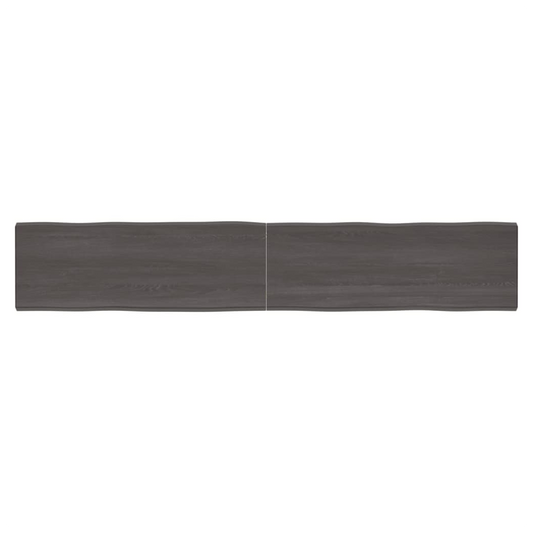Table Top Dark Brown 220x40x(2-4) cm Treated Solid Wood Live Edge