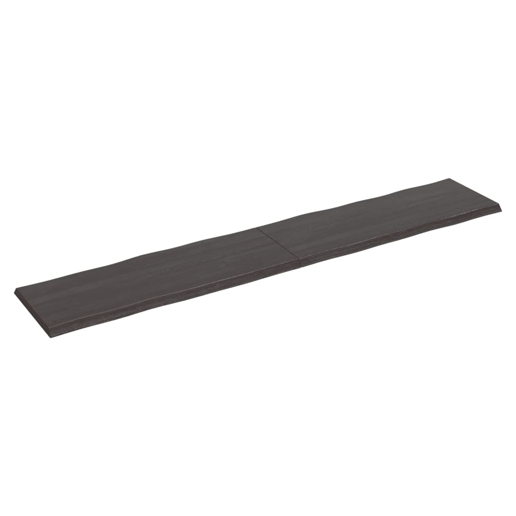 Table Top Dark Brown 220x40x(2-4) cm Treated Solid Wood Live Edge