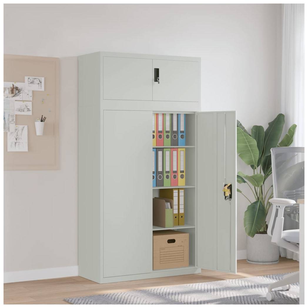 File Cabinet Light Grey 90x40x180 cm Steel