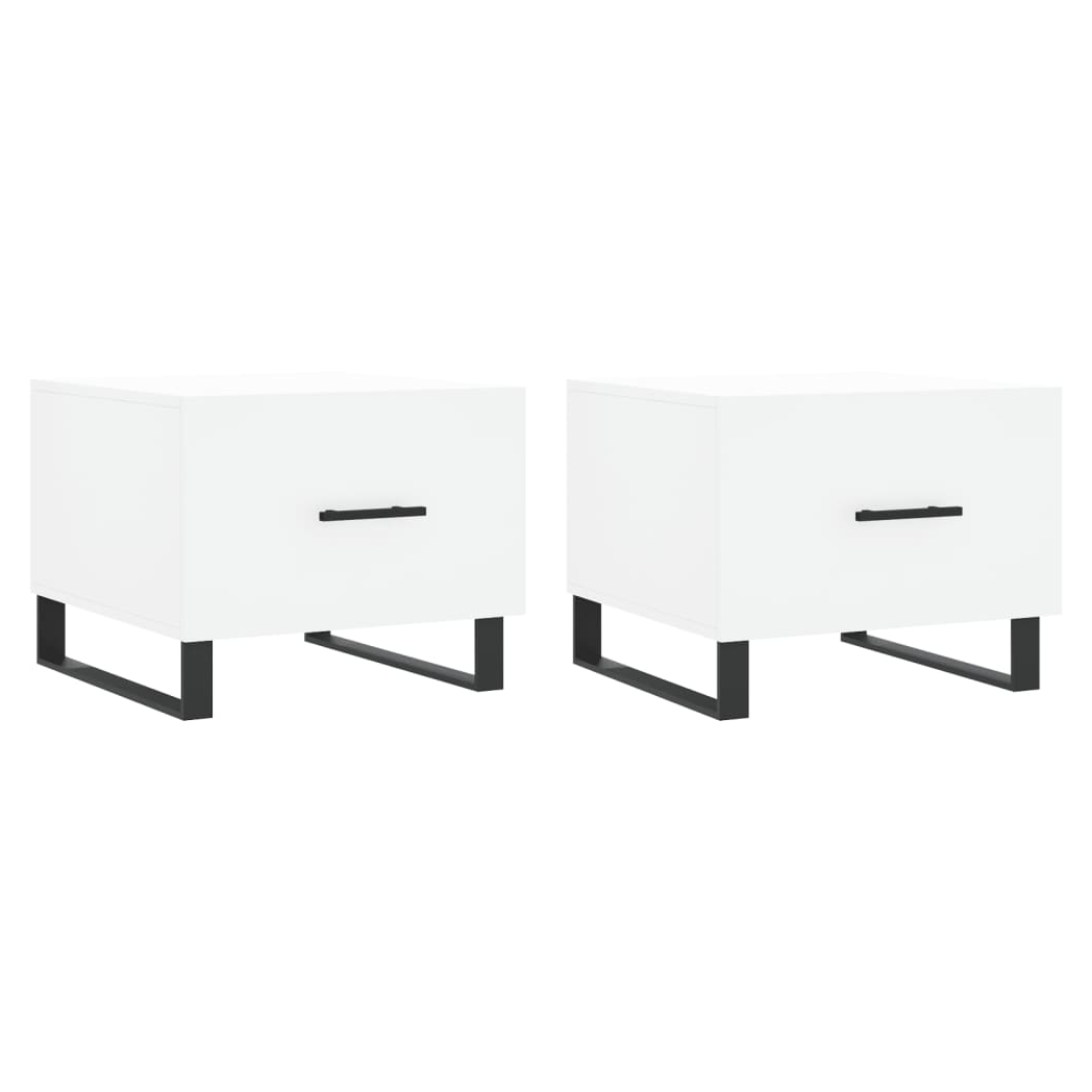 Coffee Tables 2 pcs White 50x50x40 cm Engineered Wood